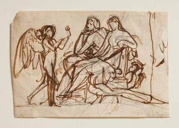 Cupido brengt de roos naar Jupiter en Juno